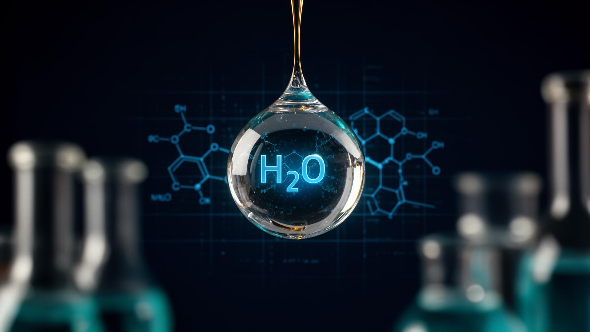 Ultrapure cosmetic water — molecular view